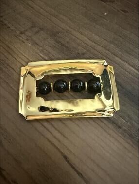 Vintage ’90s Sutton Hoo Carlton Ridge Gold BROOCH Black Bead